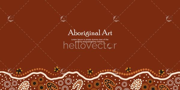 A banner crafted in vector format, inspired by the techniques of Aboriginal dot art