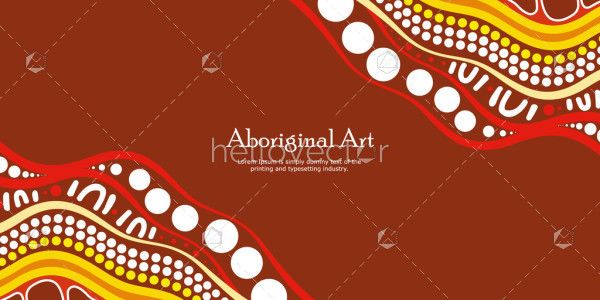 A modern vector banner featuring elements of Aboriginal dot-style artwork