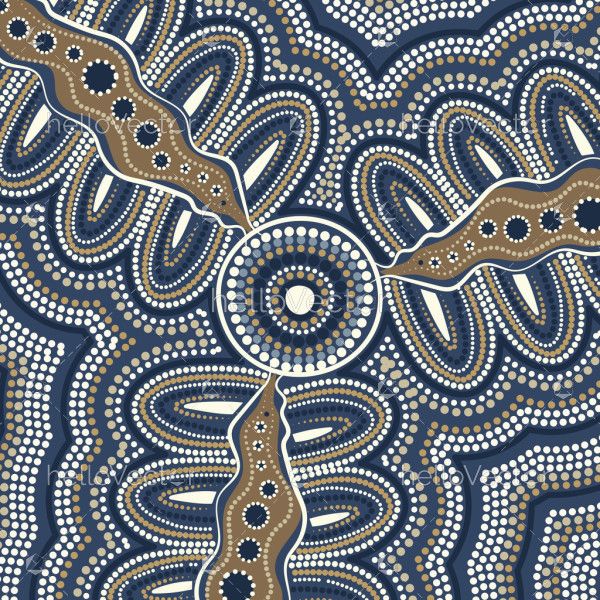 Aboriginal dot art-inspired vector design for the background