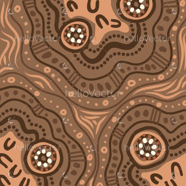 Vector-based artwork influenced by Aboriginal dot painting traditions