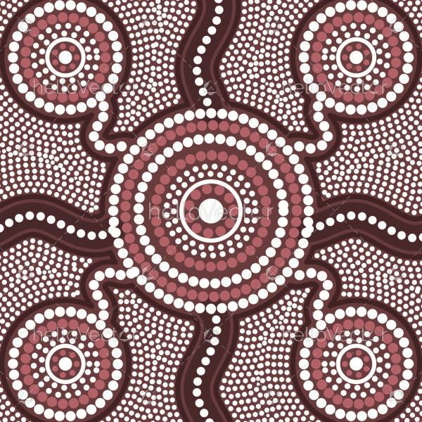 Vector illustration with a design reminiscent of Aboriginal dot art