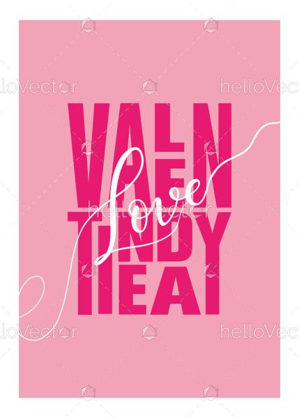 Valentines day stylish typography