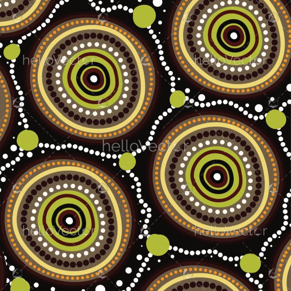 Illustration influenced by the precise designs of Aboriginal dot painting.