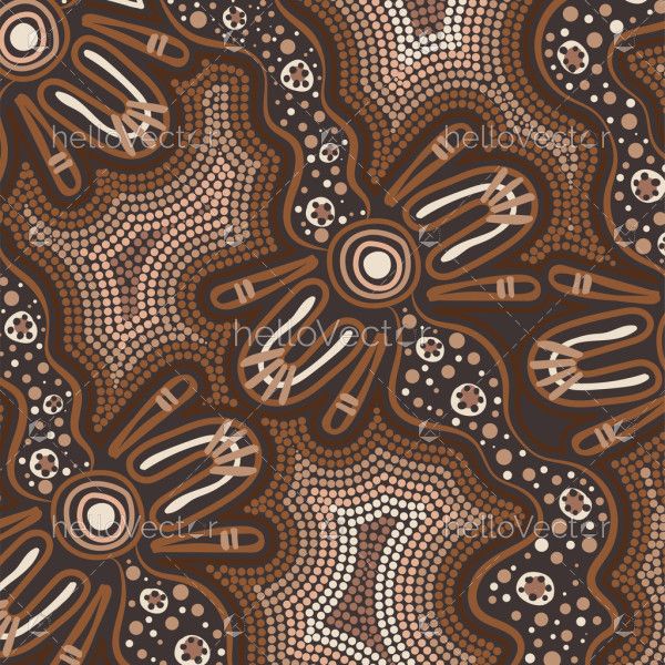 Creative illustrations inspired by Aboriginal dot painting art forms.