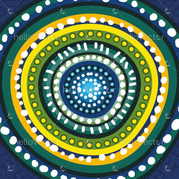 Art influenced by the cultural heritage of Aboriginal dot painting.