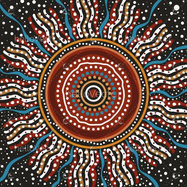 Visual art drawing from the traditions of Aboriginal dot painting.