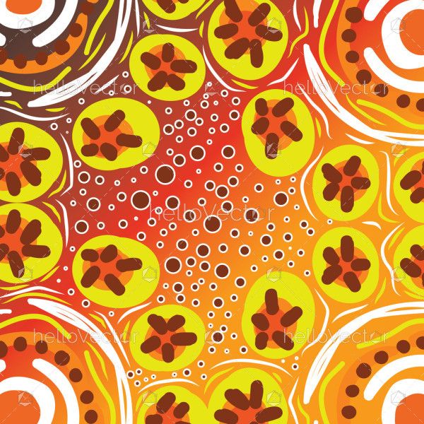 Illustrative works influenced by the art of Aboriginal dot painting.