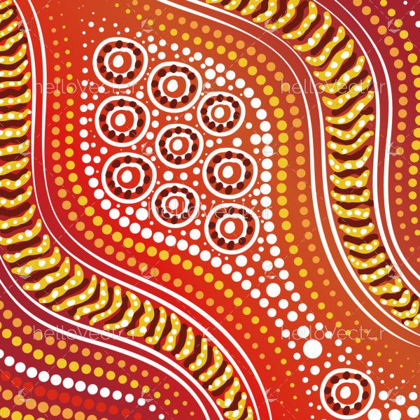 Artwork inspired by the vibrant and intricate patterns of Aboriginal dot painting.