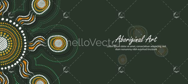 Aboriginal-inspired dot design on a green banner