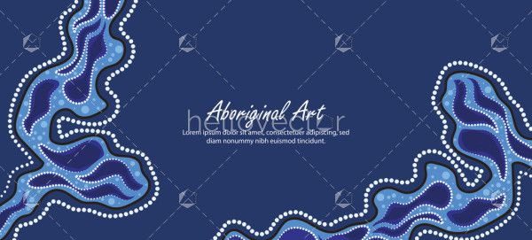 Blue banner with aboriginal-inspired dot design