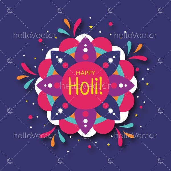 Vibrant Holi-themed Rangoli Background Design