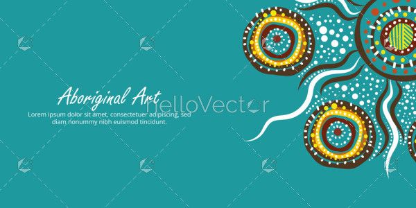 Banner design in vector form that reflects the stunning beauty of Aboriginal dot artwork