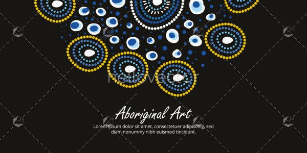 Traditional Aboriginal dot art style vector banner
