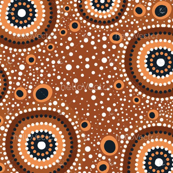 A dotted background influenced by Aboriginal artistic traditions
