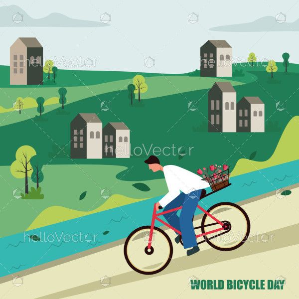 World Bicycle Day Graphic Illustration