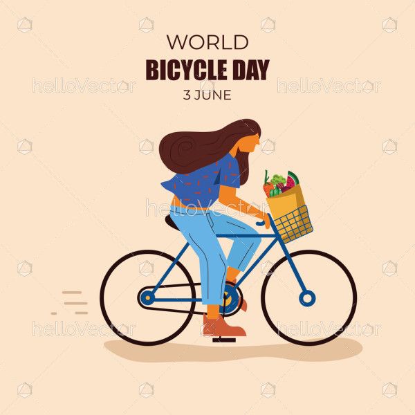 Vector Artwork Celebrating World Bicycle Day