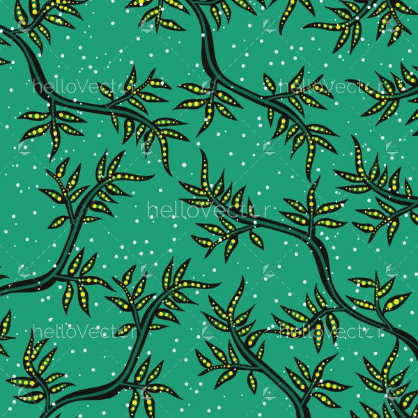 Green background with dotted leaves pattern