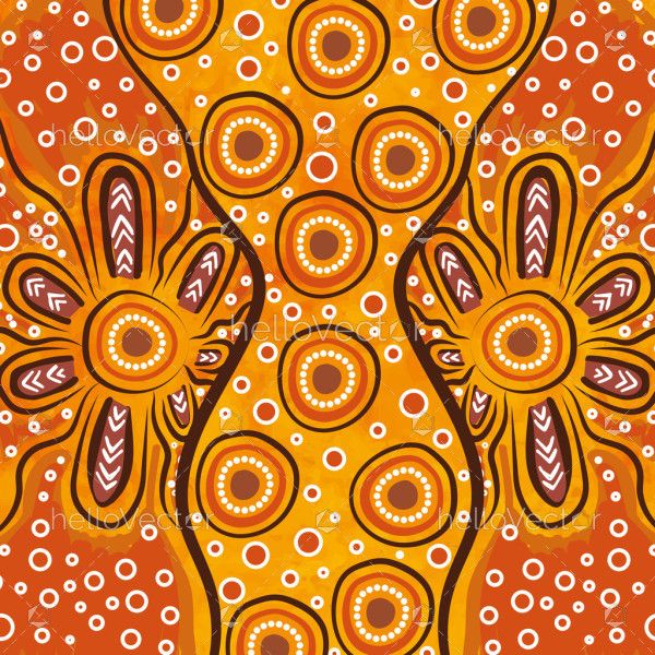A digital creation inspired by traditional Aboriginal dot painting techniques