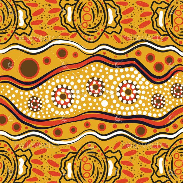 An artwork crafted digitally, reflecting the essence of Aboriginal dot art.