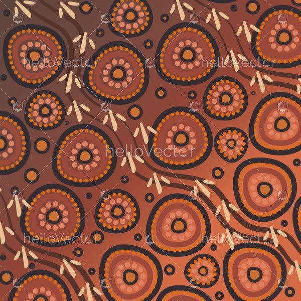 A modern digital piece drawing from the Aboriginal dot painting tradition