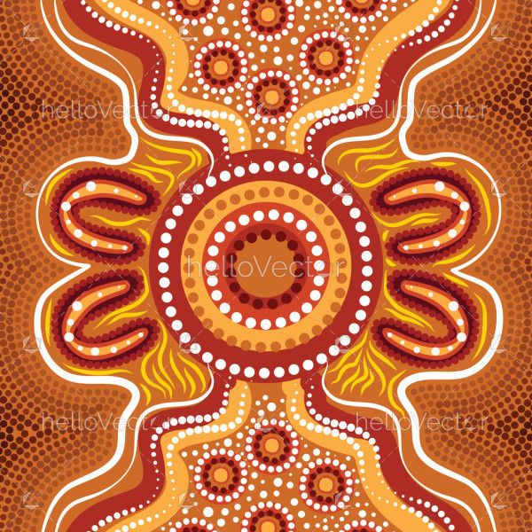 A digital design influenced by Indigenous Australian dot art