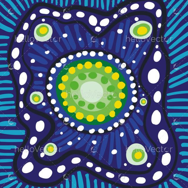 A digital interpretation of the iconic Aboriginal design background