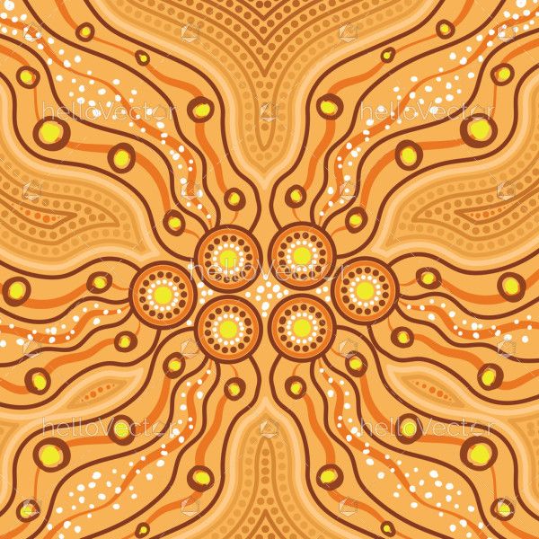 Vector background reflecting the essence of Aboriginal dot painting