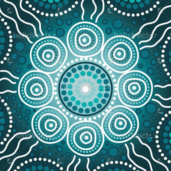 A digitally crafted work influenced by the intricate dot techniques of Aboriginal art