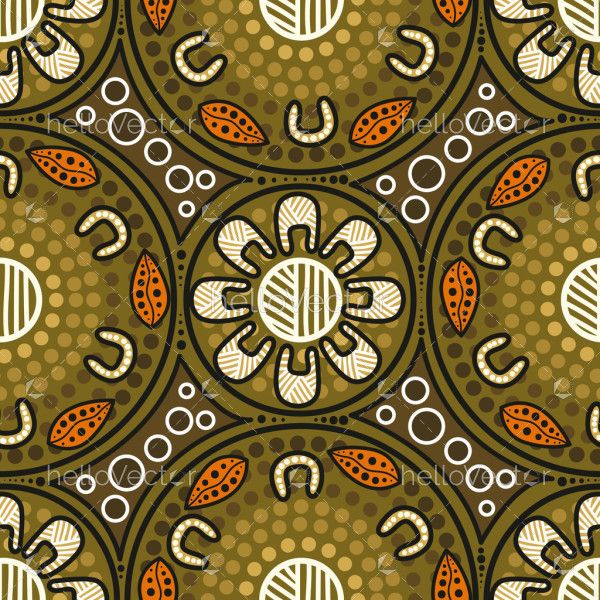 A decorative backdrop inspired by the traditional Aboriginal dot painting style.