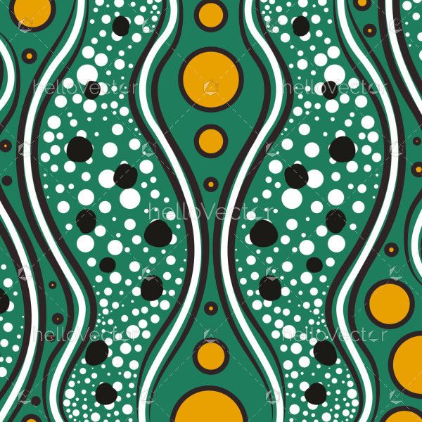 A visual green artwork inspired by traditional Aboriginal dot art