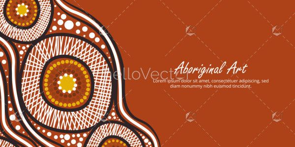 Aboriginal-themed decorative artwork with customizable text area