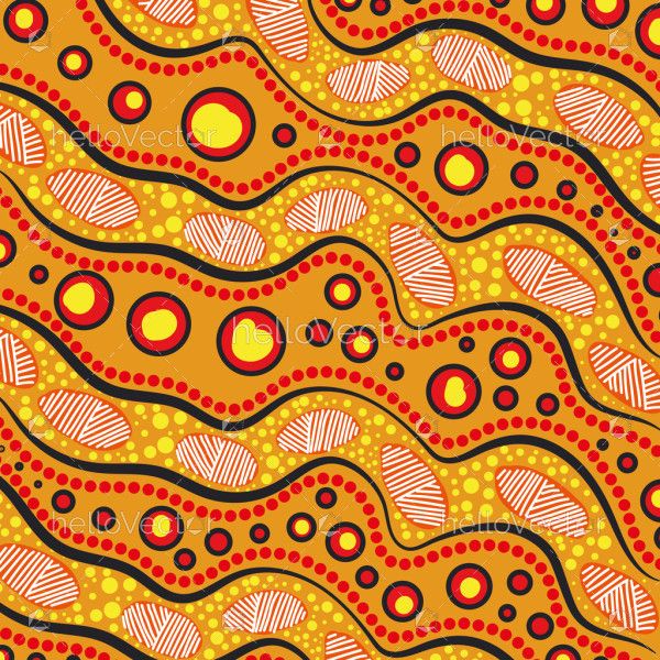 Aboriginal Background Representing the Sun, Land, and Sacred Patterns