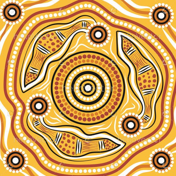 Traditional Aboriginal Vector Art Illustration