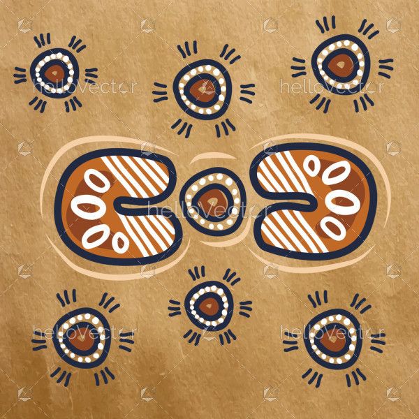 Aboriginal-Inspired Symbolic Vector Artwork