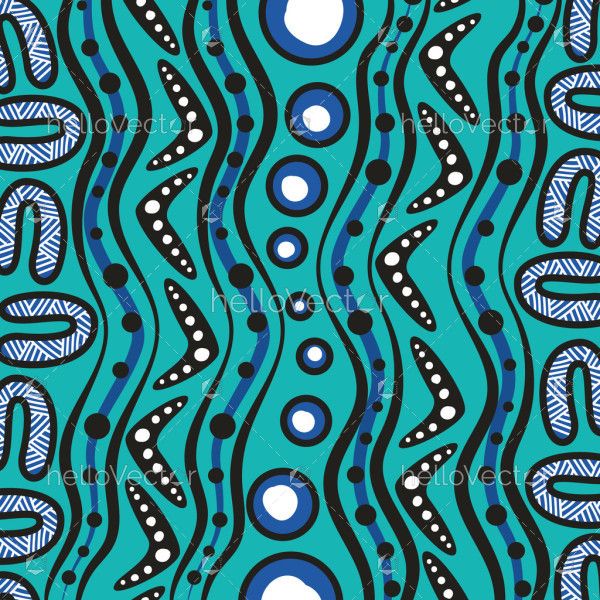 Flow of Tradition in Blue Tones, Aboriginal Vector Artwork