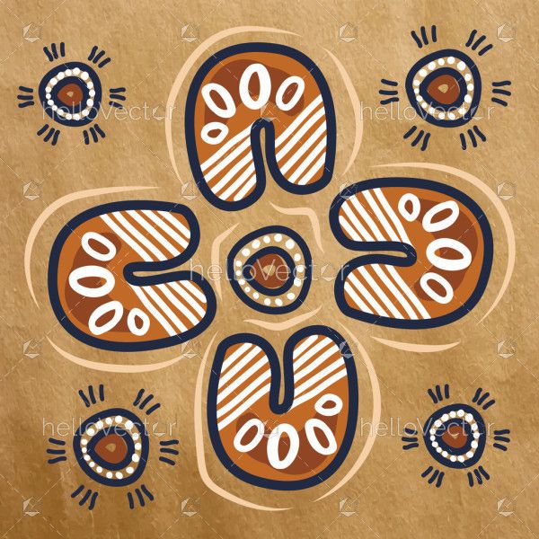 Aboriginal Gathering Circle Design - Illustration