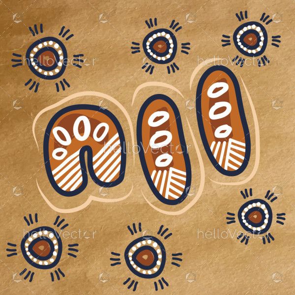 A vector-based design inspired by the Aboriginal style of art.