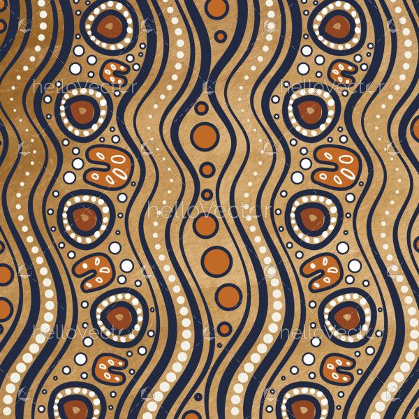 Flowing Lands and Cultural Symbols - Aboriginal Art Illustration