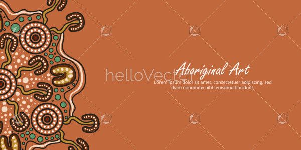 Customizable decorative poster featuring Aboriginal-inspired design