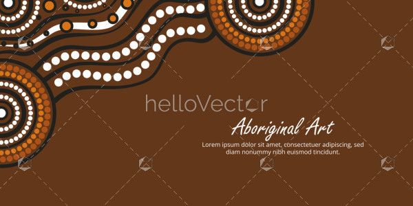 Artistic poster with Aboriginal-inspired motifs and editable text