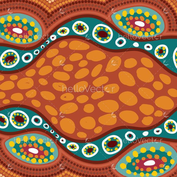 Aboriginal-Inspired Brown Vector Background