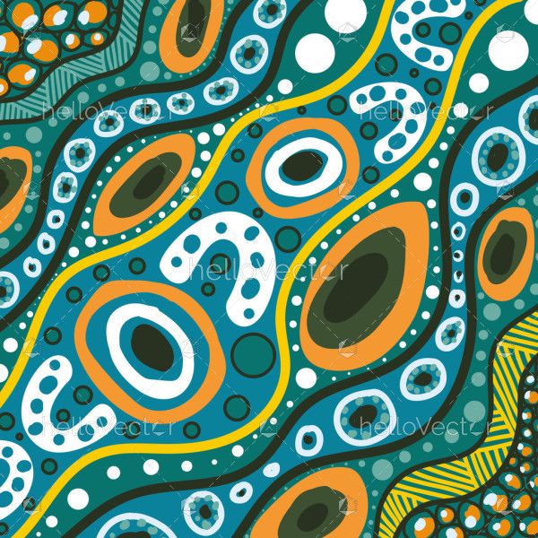 Flowing Connections in Aboriginal-Inspired Dot Background