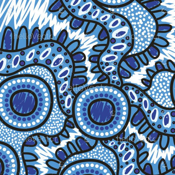 Traditional Aboriginal Artwork Illustration, Flowing Patterns and Symbolism