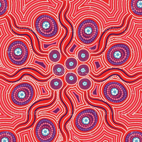 Vibrant Aboriginal-Inspired Dot Art Pattern