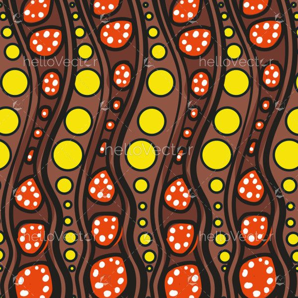 Earthy Aboriginal-Inspired Pattern with Flowing Lines