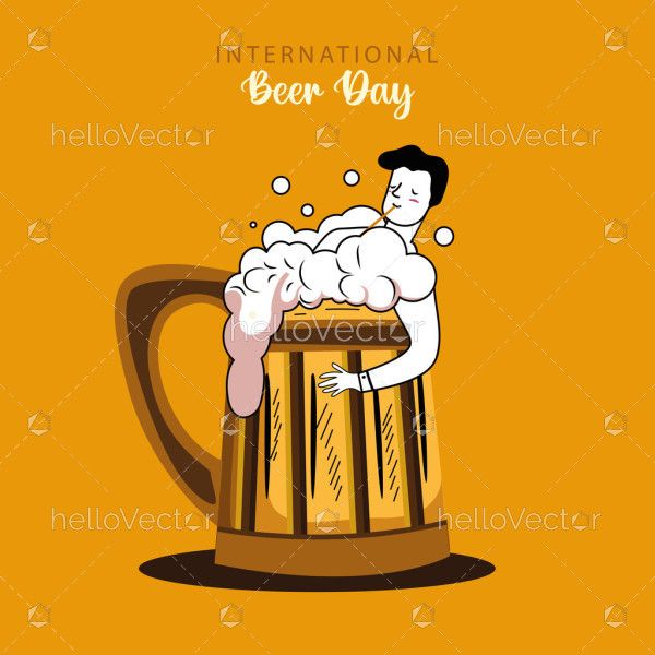 International Beer Day Celebration Illustration