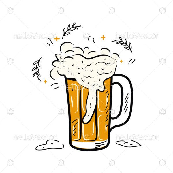 Foamy and Fresh Beer Mug Illustration
