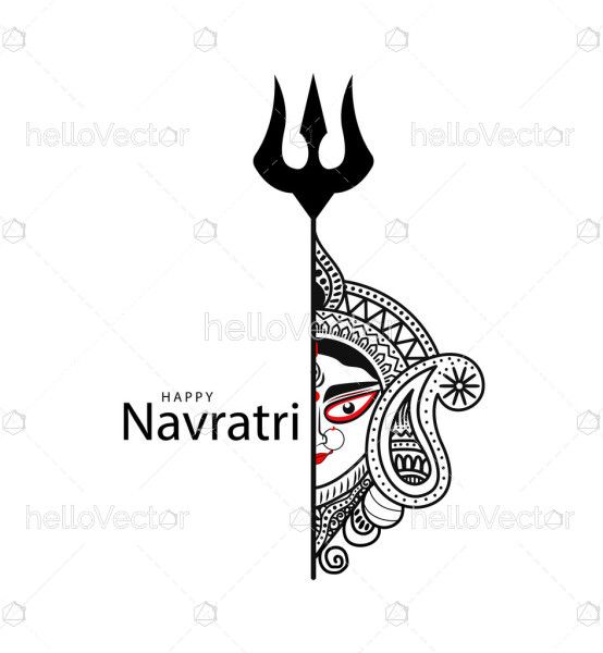 Elegant Navratri Goddess Illustration