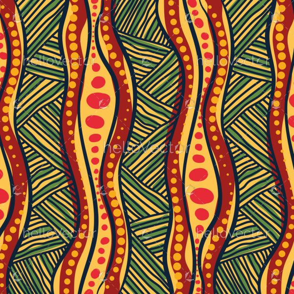 Wavy lines Aboriginal Tribal Pattern Background