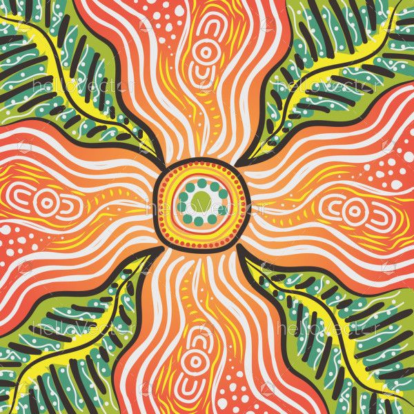 An Aboriginal-inspired artwork depicting radiance of the living land